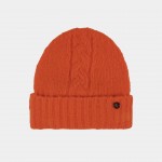 Orange braided knit cap