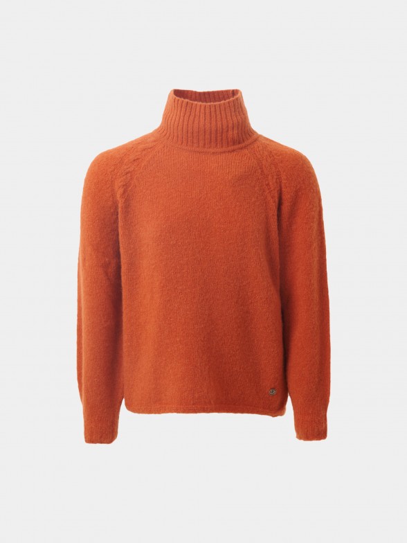 Asymmetric turtleneck sweater