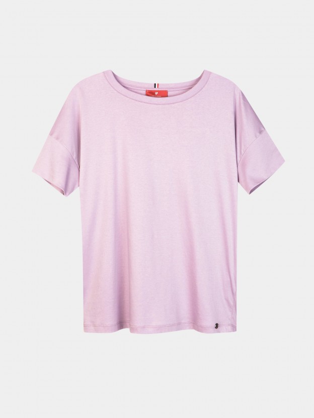 Camiseta para mujer regular fit de algodón y manga corta