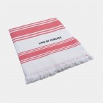 Two coloured beach towel with stripes and fringes