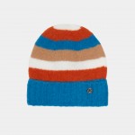 Structured  knitted cap with stripes