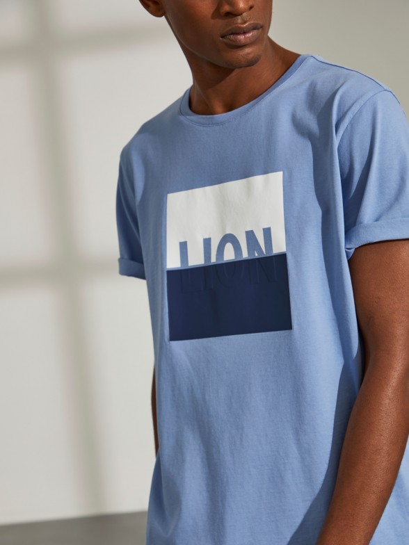 T-shirt para homem de algodo com gola redonda e estampado