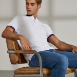 Slim fit cotton short sleeve polo