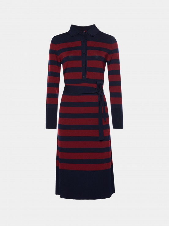 Vestido de riscas comprido