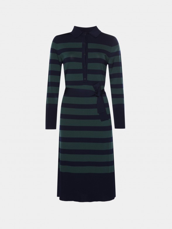 Vestido de riscas comprido
