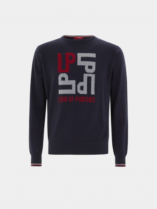 Knitted jumper with branding