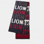 Scarf with lettering in cotton and cashmere