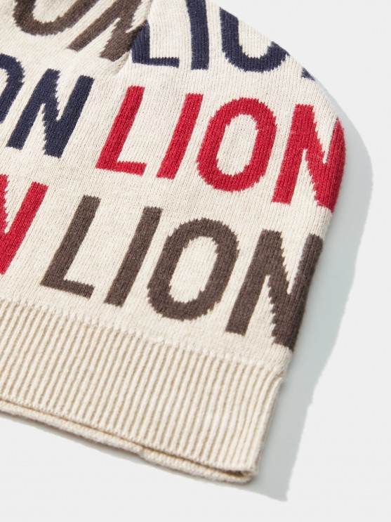 Gorro de algodo e caxemira com lettering