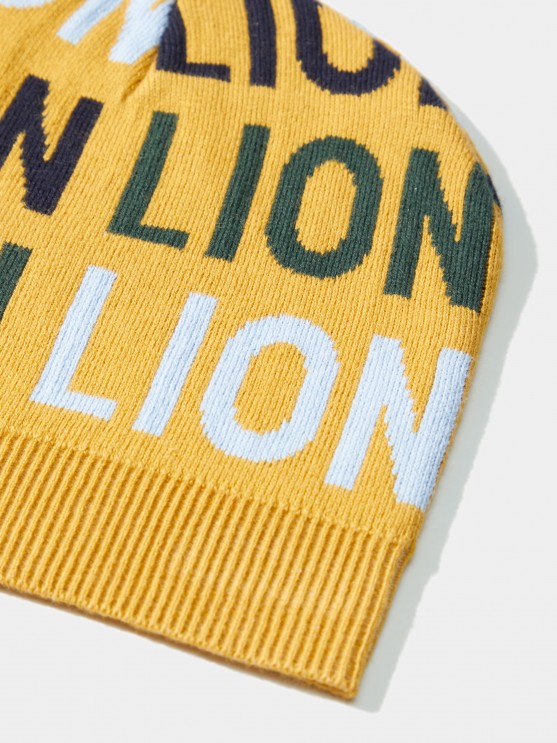Gorro de algodo e caxemira com lettering
