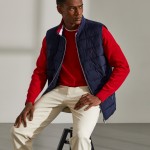 Man's padded vest with front zip and pockets