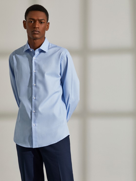 Camisa para hombre slim fit de algodn
