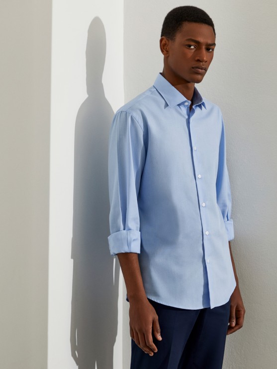 Camisa para hombre slim fit de algodn