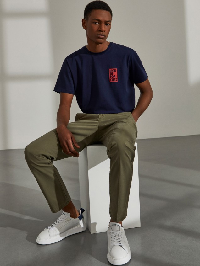 Pantalones chinos regular fit para hombre con bolsillos - Image product