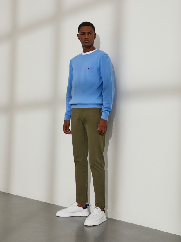Calas para homem slim fit chino de algodo stretch