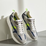 Sapatilhas para homem tricolor em pele com cordes