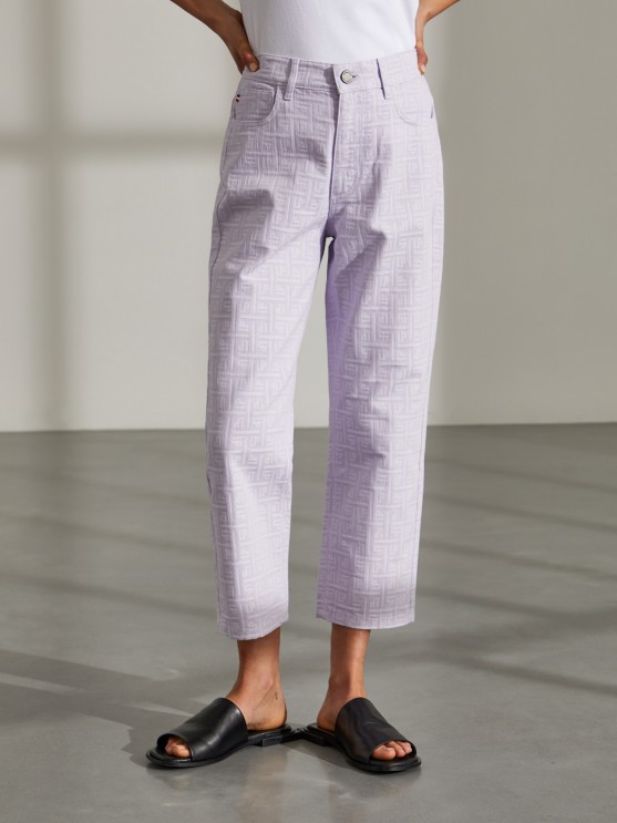 Monogram denim pants