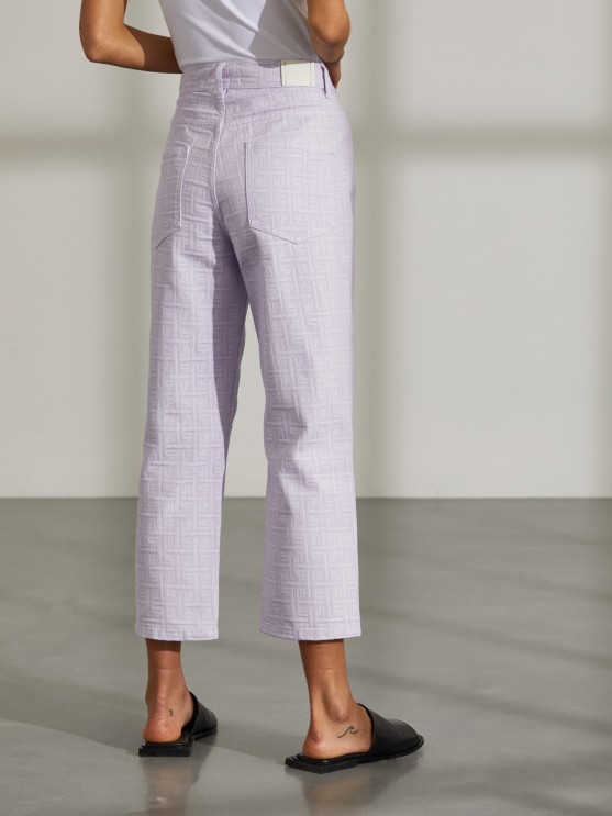 Monogram denim pants