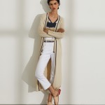 Cardigan para mulher comprido estruturado em malha canelada