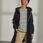 Woman's hooded long coat in cotton