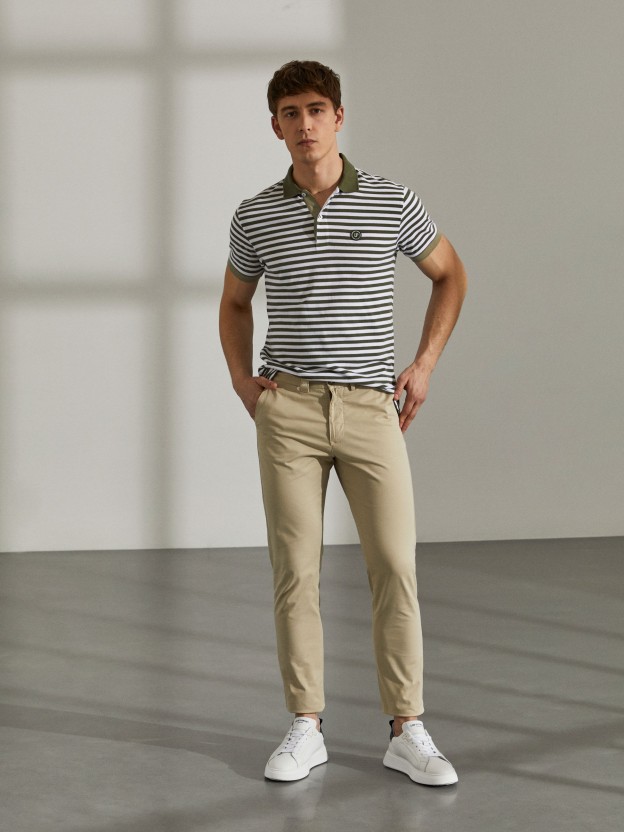 Calas para homem slim fit chino de algodo stretch