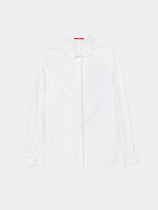 Poplin shirt with ribbon