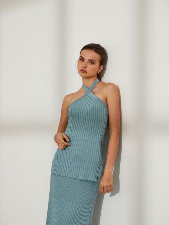 Top para mujer de malla estructurada