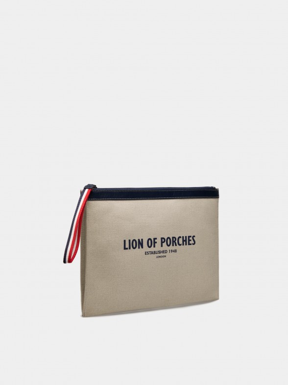 Man's printed twill zip-up coin purse
