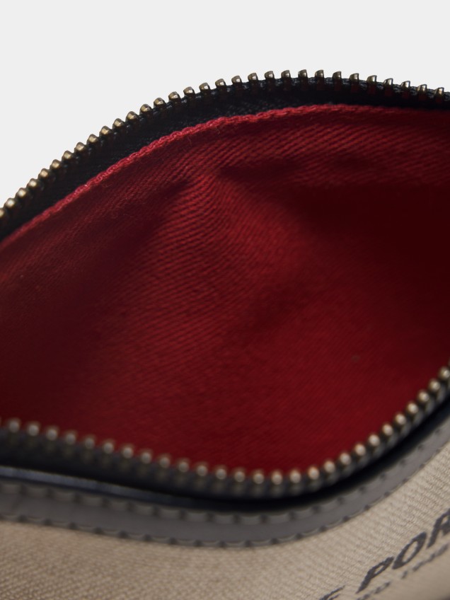 Man's grey twill leather wallet - Image product
