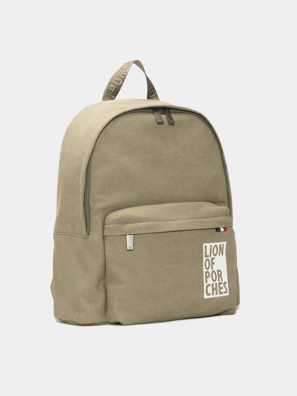 Mochila para homem em sarja com bolso frontal e alas