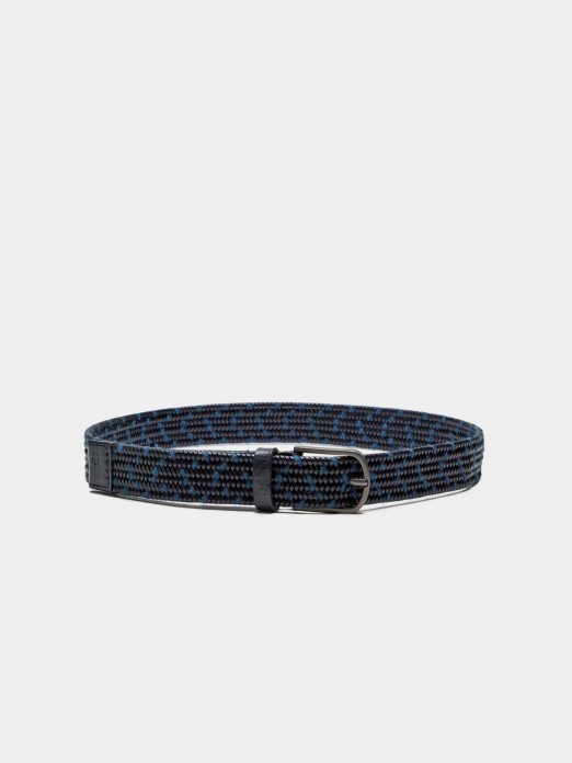 Elastic interlaced leather belt