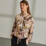 Woman's overshirt in printed viscose bomber style