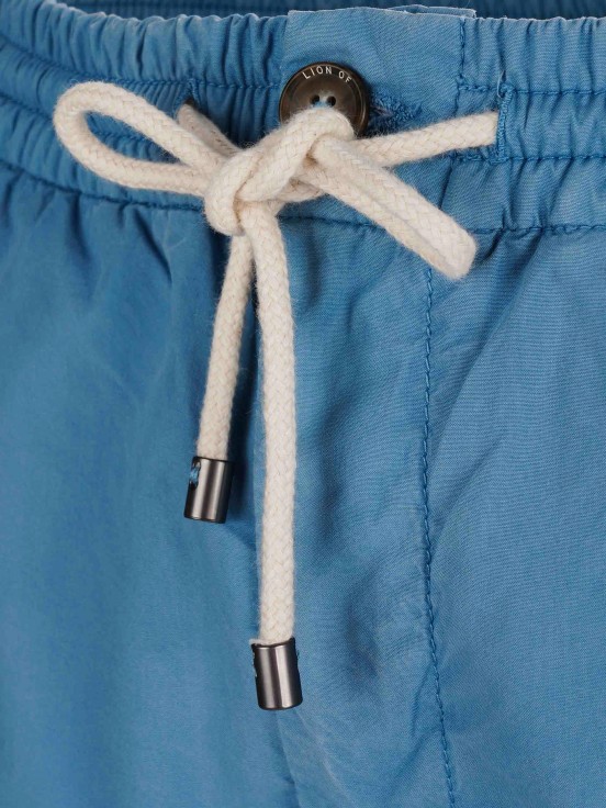 Pantalones de algodón regular fit para hombre con cordón de ajuste
