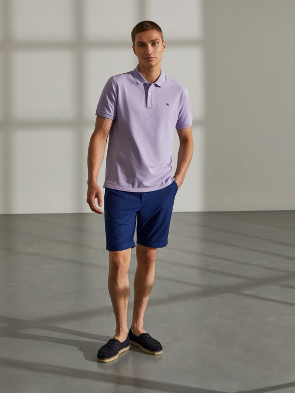 Polo para homem regular fit de algodo com bordado