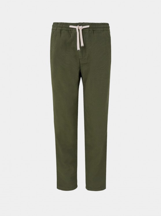 Pantalones para hombre de corte regular con cordn y cintura elstica