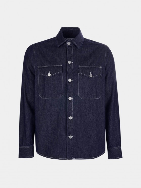 Man's regular fit shirt in denim with pockets
