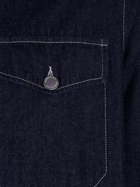 Man's regular fit shirt in denim with pockets