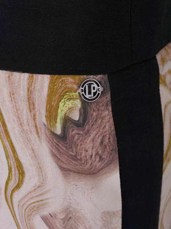 Calas para mulher largas com estampado colorido e cinto