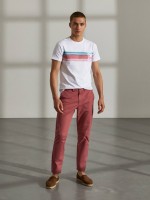 Cal�as para homem slim fit chino de algod�o stretch