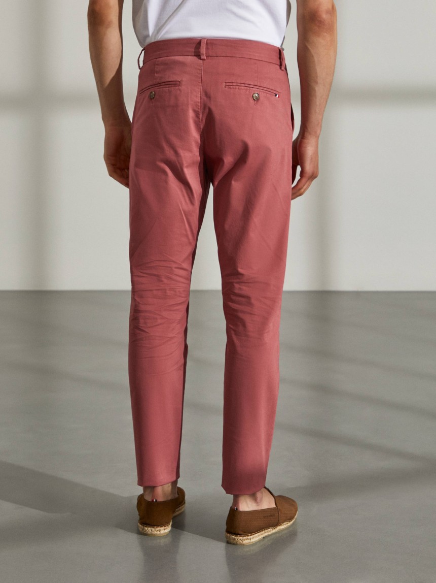 Cal�as para homem slim fit chino de algod�o stretch