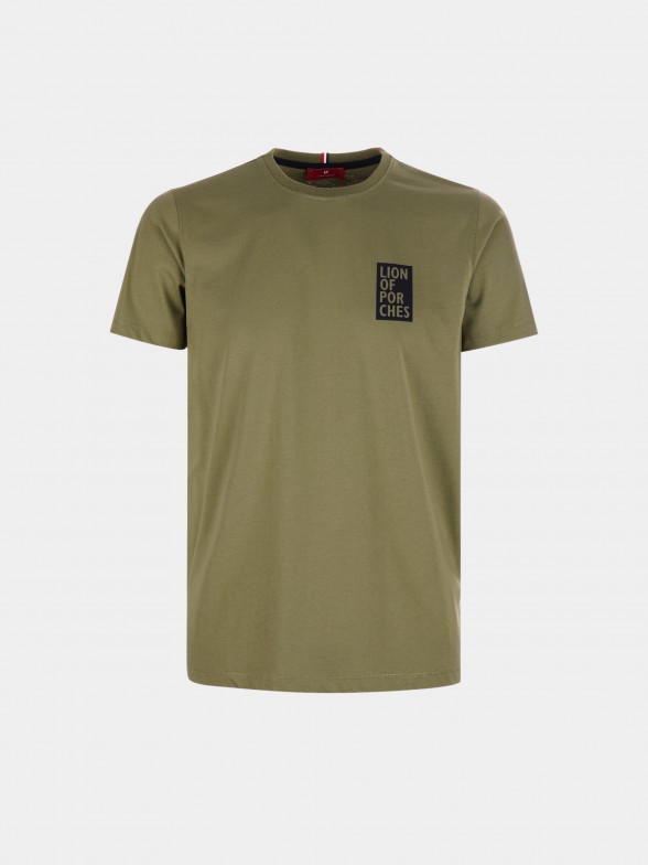 T-shirt para homem de malha com gola redonda e estampado