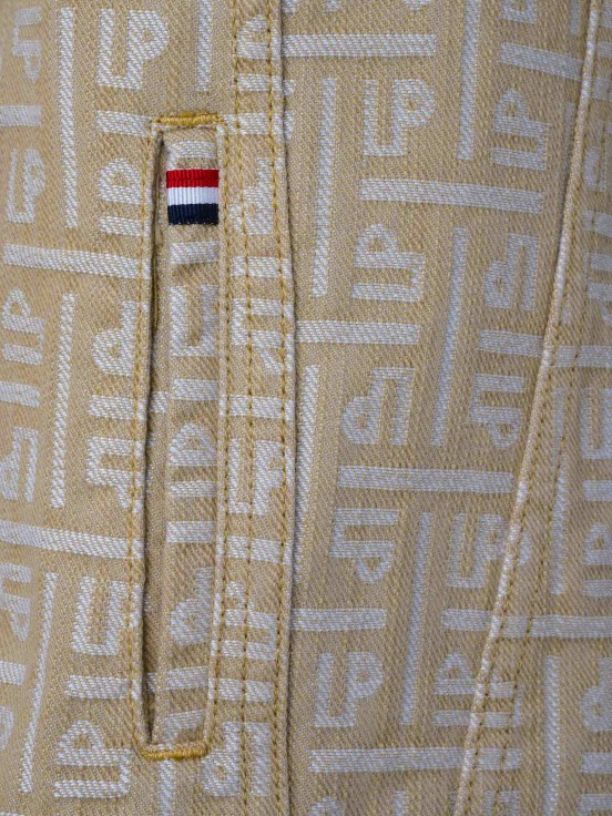 Casaco para mulher denim com monogramas e bolsos