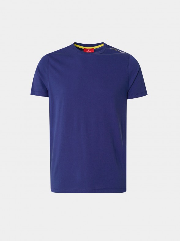 T-shirt para homem de algodo com gola redonda e estampado nas costas