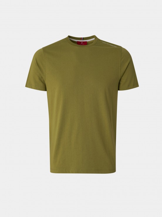 T-shirt para homem de algodo com gola redonda e estampado nas costas