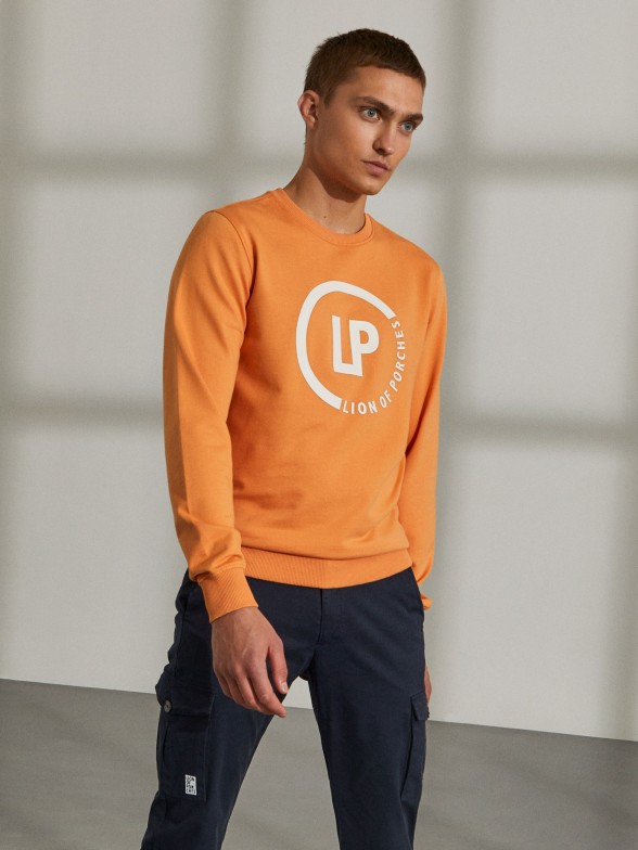 Sweat para homem de malha com gola redonda e estampado