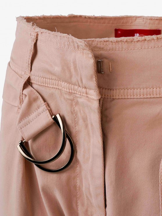 Pantalones para mujer en sarga con cintura alta y cinturn