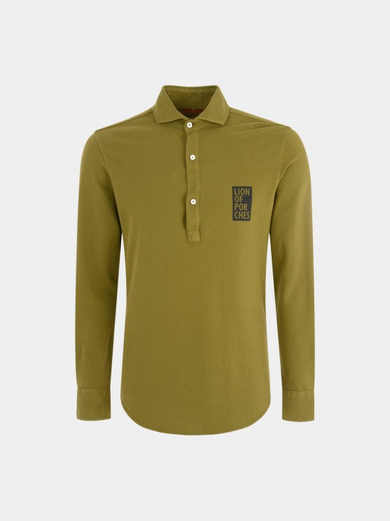 Polo de piqu slim fit para hombre con mangas largas