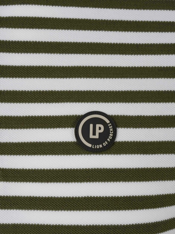 Man's slim fit polo shirt in striped cotton