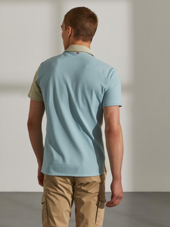 Camisa para homem slim fit bicolor de algodão