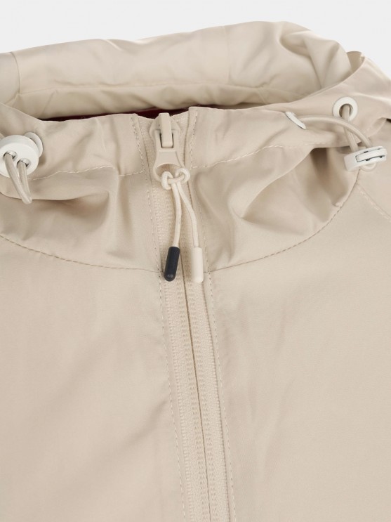 Technical jacket with printed hood