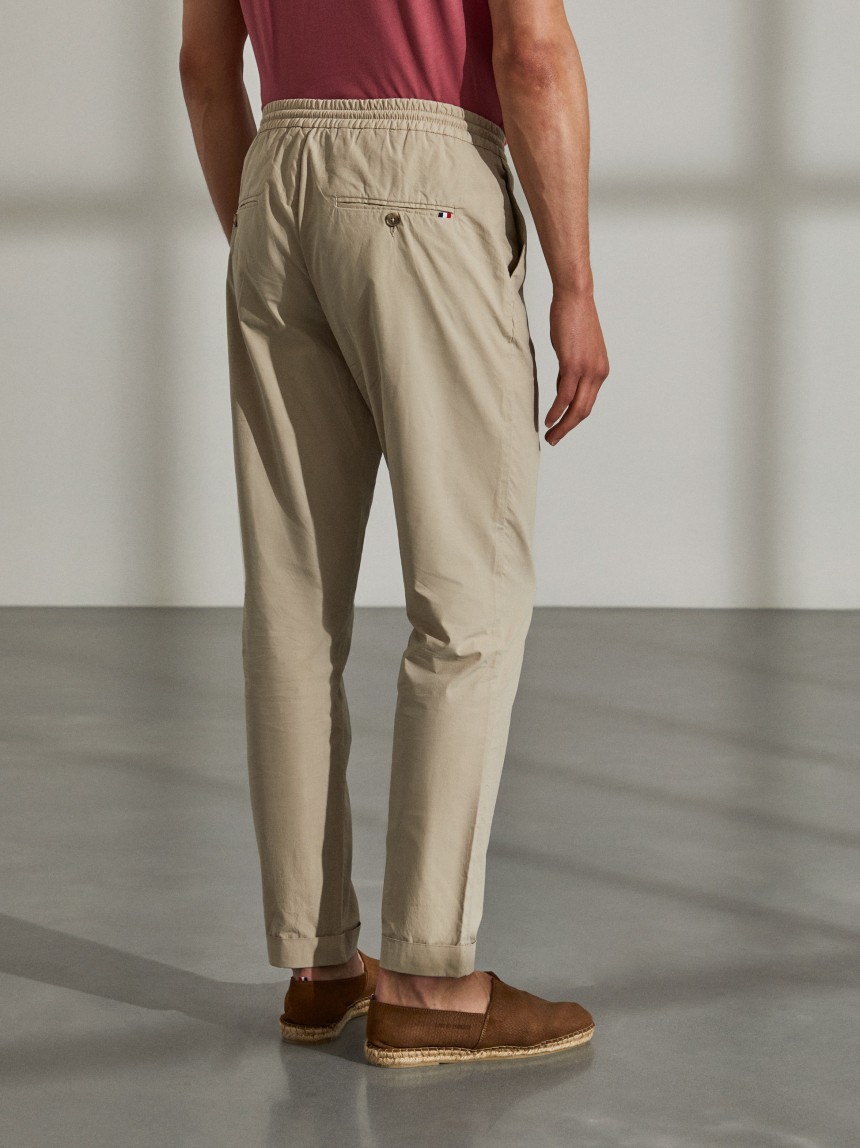 Cal�as para homem regular fit de algod�o com cord�o